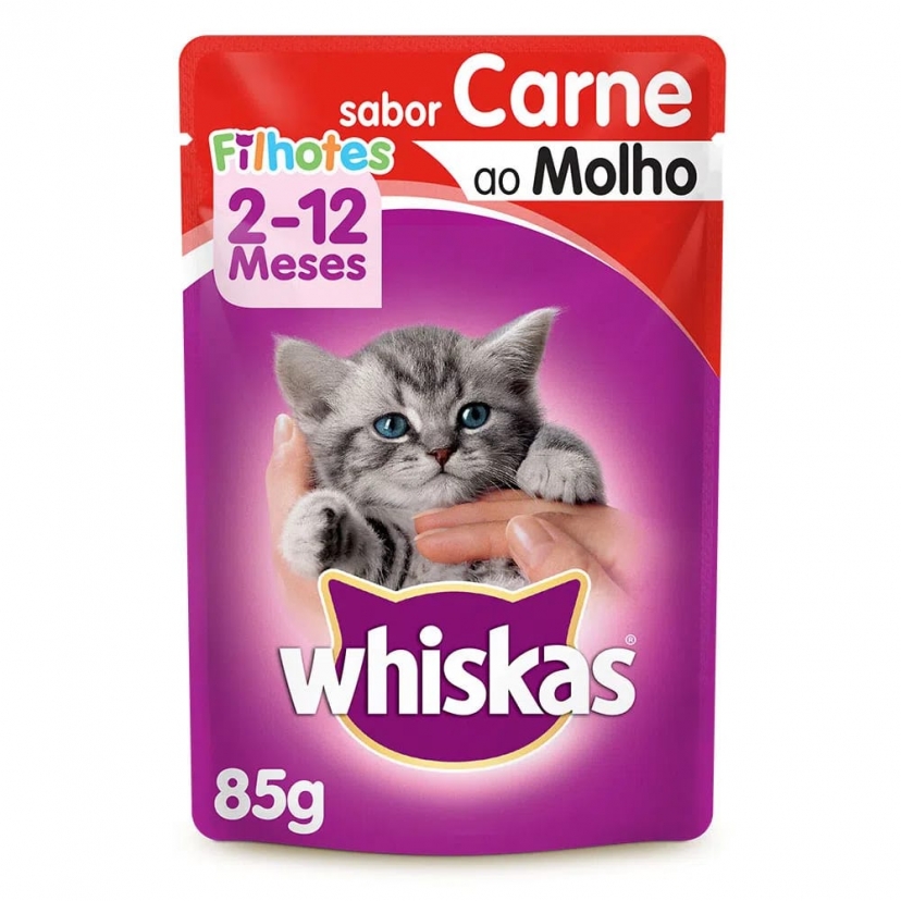 WHISKAS SACHE 85G FILHOTE CARNE 