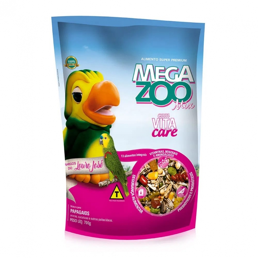 MEGAZOO MIX PAPAGAIO 700G AMIGOS DO LOURO JOSE 