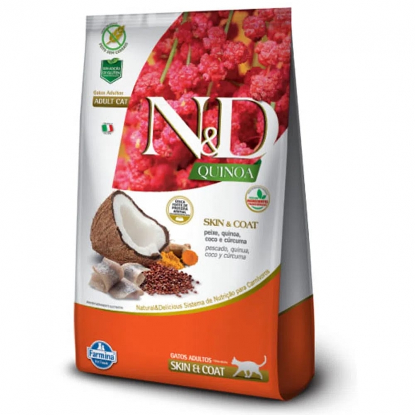 NED QUINOA FELINE ADULTO SKINK & COAT PEIXE 400G 