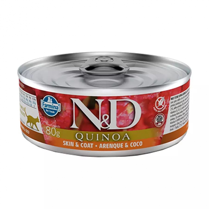 NED WET FOOD FELINE QUINOA 80G SKIN & COAT ARENQUE