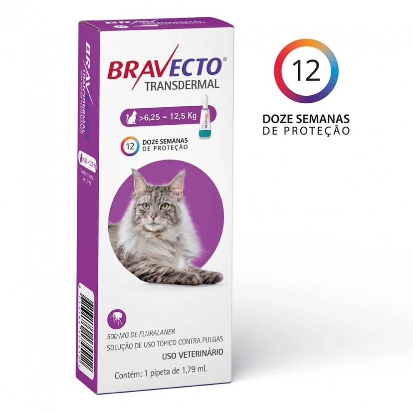 BRAVECTO TRANSDERMAL GATOS 6,25-12,5KG 500MG 