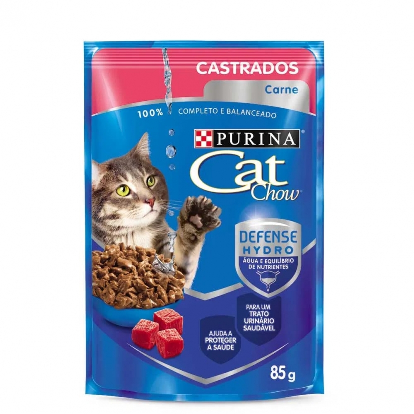 CAT CHOW SACHE 85G CASTRADO CARNE