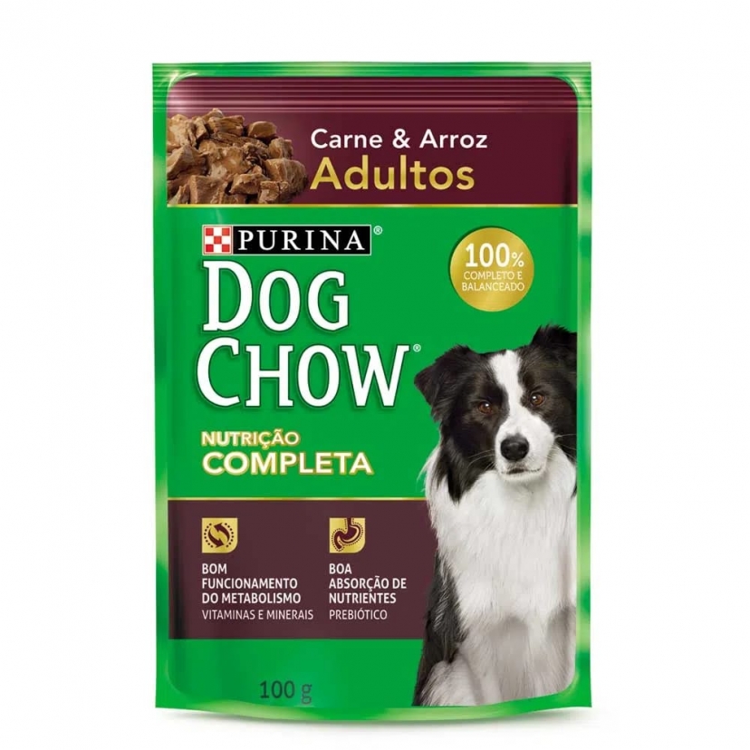 DOG CHOW SACHE 100G ADULTO CARNE/ARROZ
