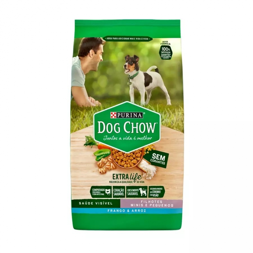 DOG CHOW SAUDAVEL FILHOTE RACAS PEQUENAS 1KG FRANGO E ARROZ 