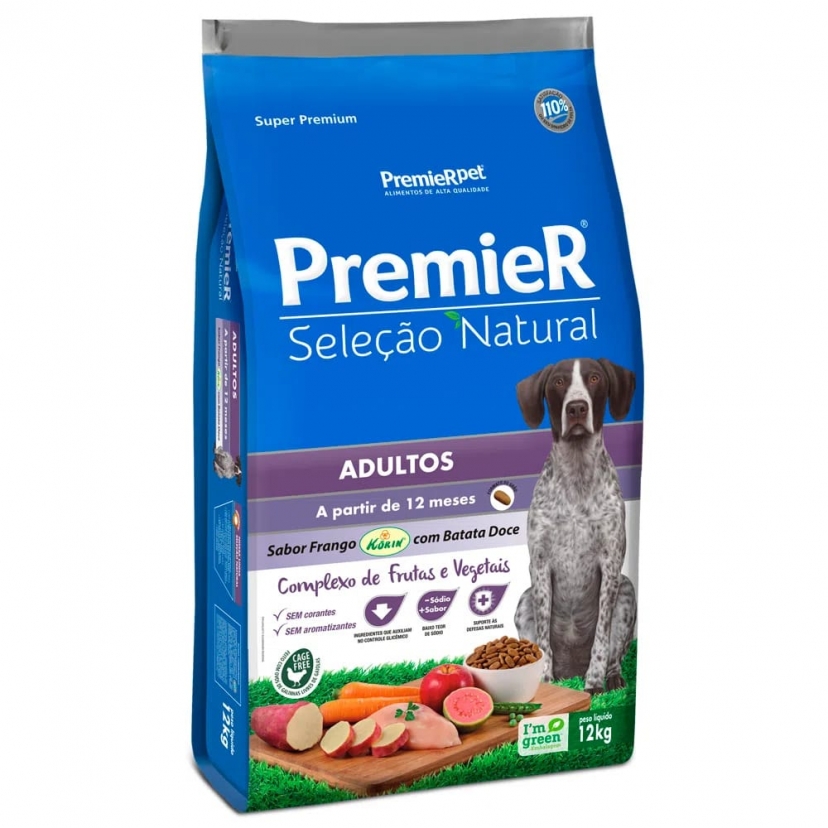 PREMIER SELECAO NATURAL ADULTO BD 12KG 