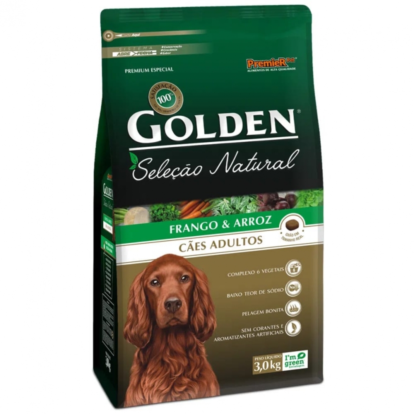 GOLDEN SELECAO NATURAL ADULTO 3KG