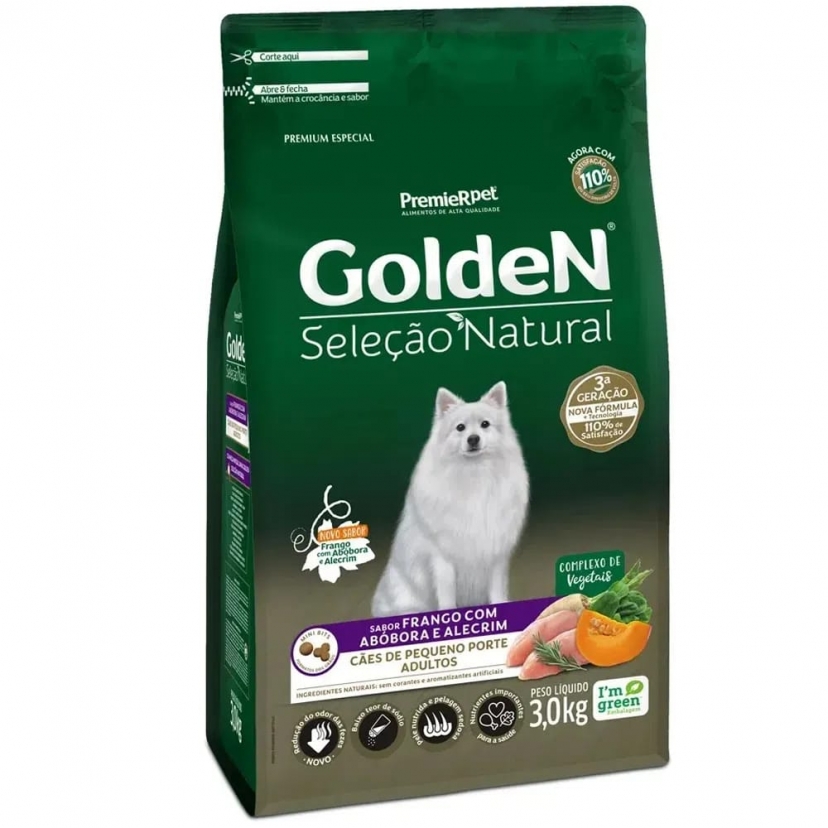 GOLDEN SELECAO NATURAL ADULTO MB ABOBORA 3KG 
