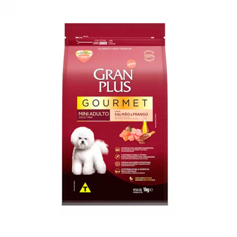 GRANPLUS GOURMET MINI ADULTO 1KG SALMAO/FRANGO 