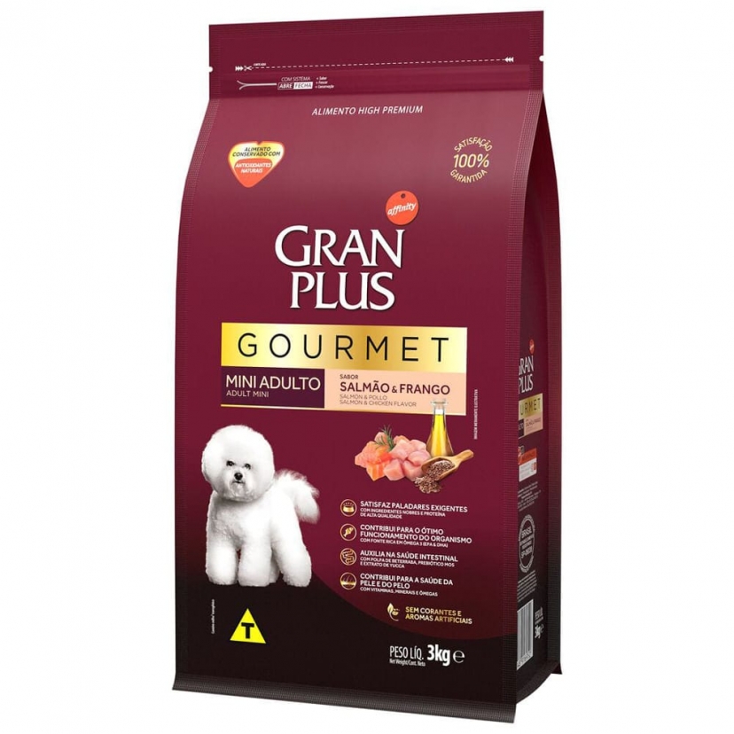 GRANPLUS GOURMET MINI ADULTO 3KG SALMAO/FRANGO 