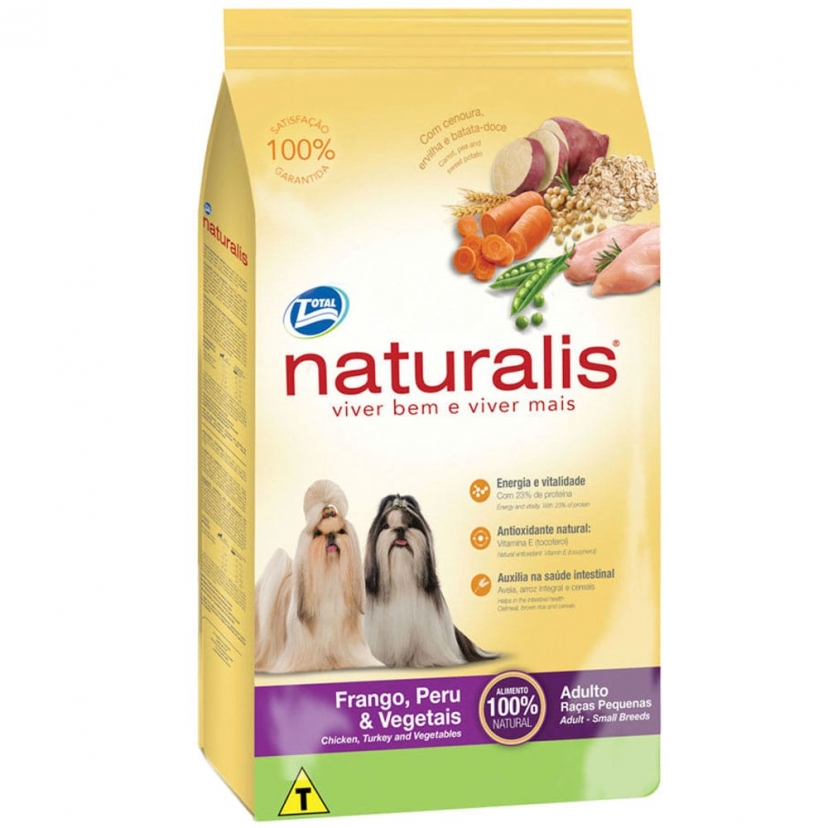 NATURALIS ADULTO RACAS PEQUENAS FRANGO/PERU/VEG 2K