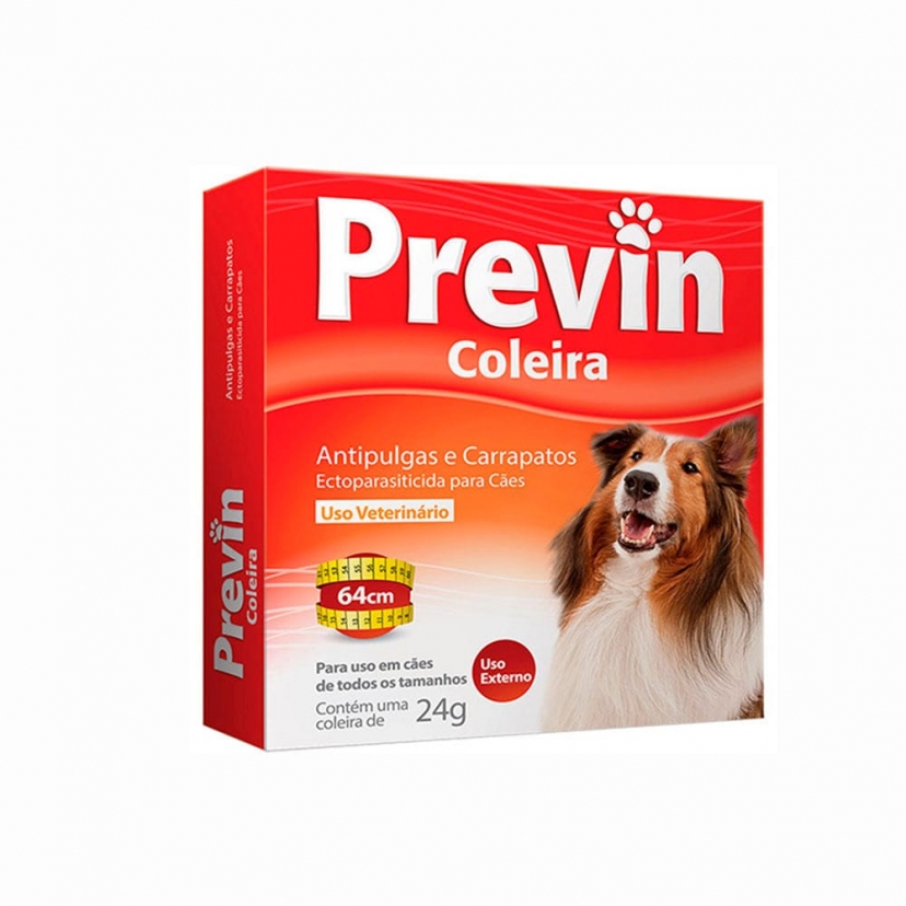 PREVIN COLEIRA ANTIPULGAS E CARRAPATOS 64CM