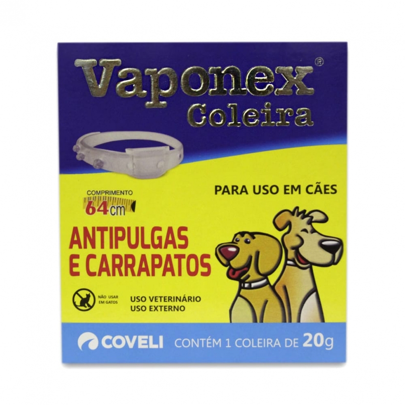 VAPONEX COLEIRA ANTIPULGAS E CARRAPATOS 64CM