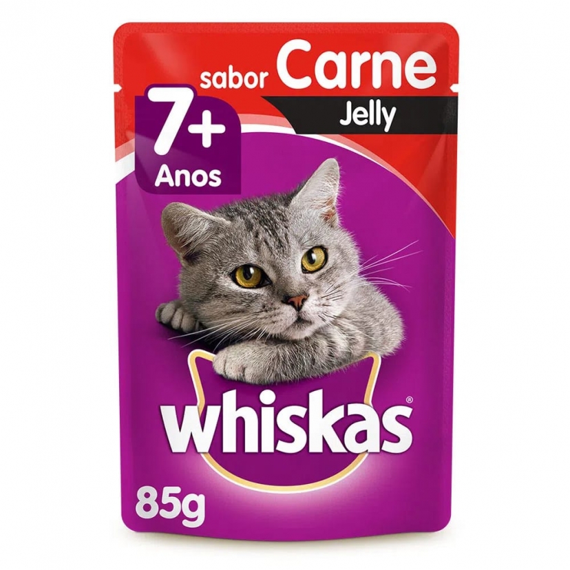 WHISKAS SACHE 85G CARNE 7+ JELLY 