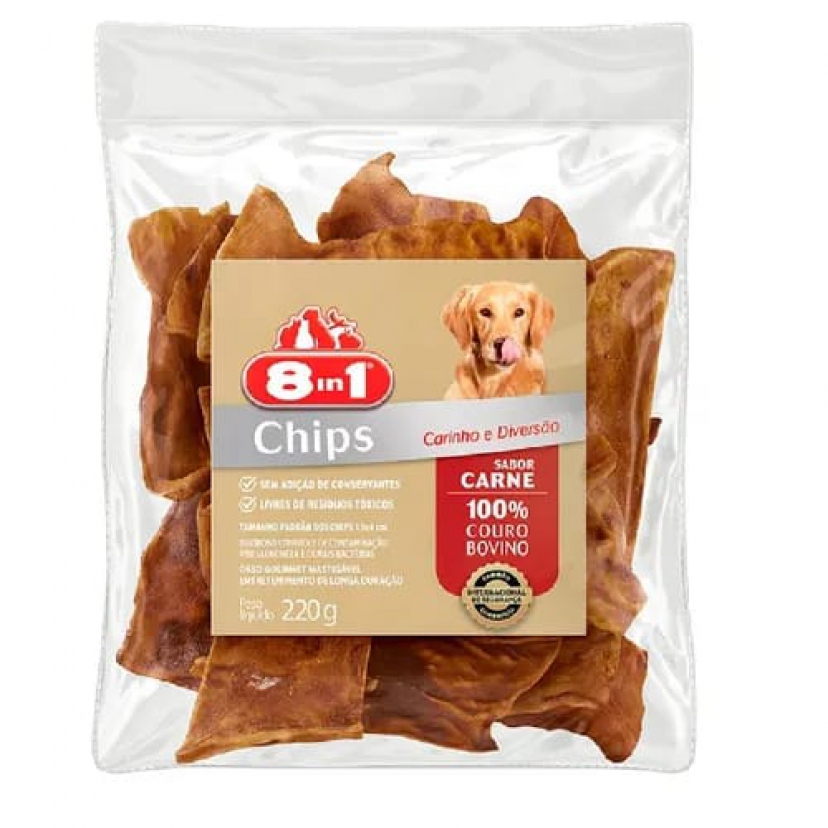 8 IN 1 CHIPS CARNE 220GR