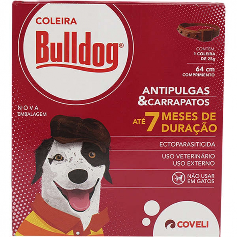 BULLDOG COLEIRA ANTIPULGAS E CARRAPATOS 64CM