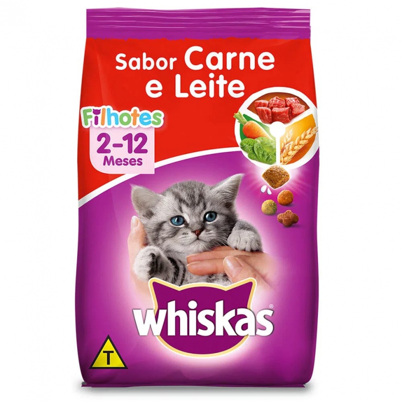 WHISKAS FILHOTE 10,1KG CARNE E LEITE 