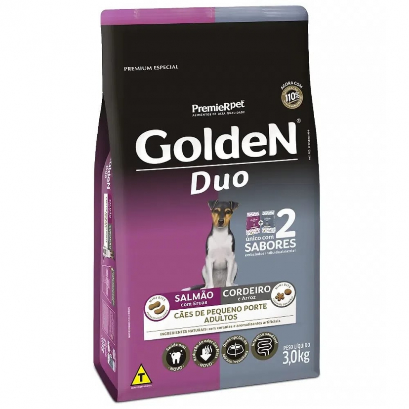 GOLDEN DUO SALMAO/CORDEIRO MINI BITS 3KG